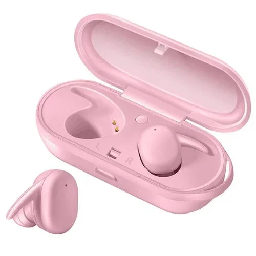 Auricular inalámbrico Dt-7 Bluetooth 5.0 impermeable con caja de carga magnética 300 mAh (Rosa)