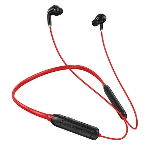Auriculares Bluetooth M60 8D Montado en el Cuello Sonido Envolvente 5.1 Soporte Tarjeta TF (Rojo)
