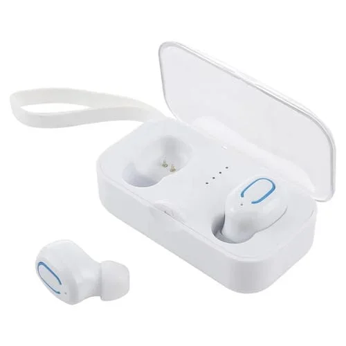 Auriculares Estéreo Inalámbricos Ti8S Tws Bluetooth 5.0 con Estuche de Carga (Blanco)