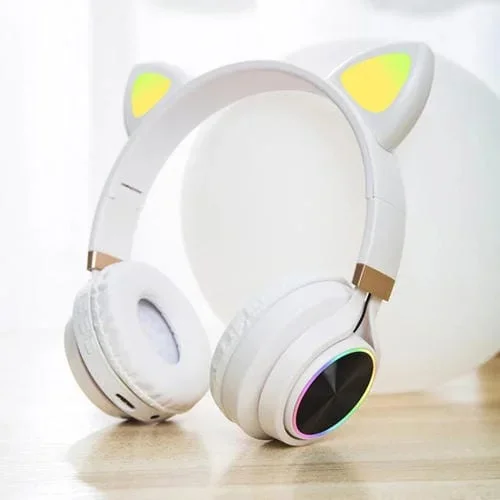 Auriculares Estéreo P28 Con Micrófono Y Orejas Para Gatos