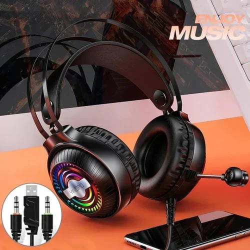Auriculares para Juegos Yindiao Q4 con Cable, Micrófono, Dual 3.5 mm + USB (Negro)