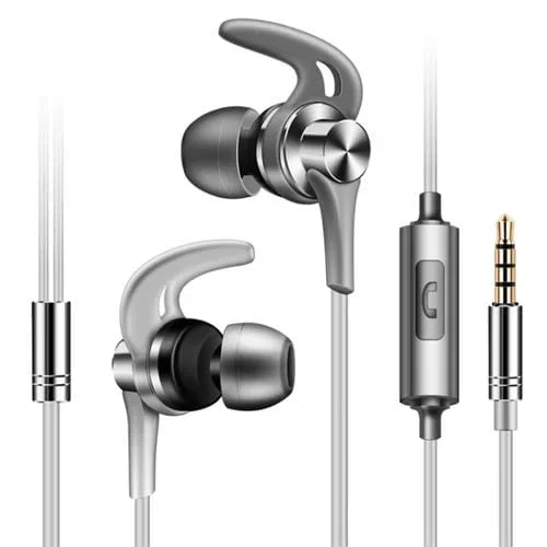 Auriculares Qkz Eq1 Con Aleta De Tiburón De Metal Cnc Música Deportiva Versión Micrófono (Gris)