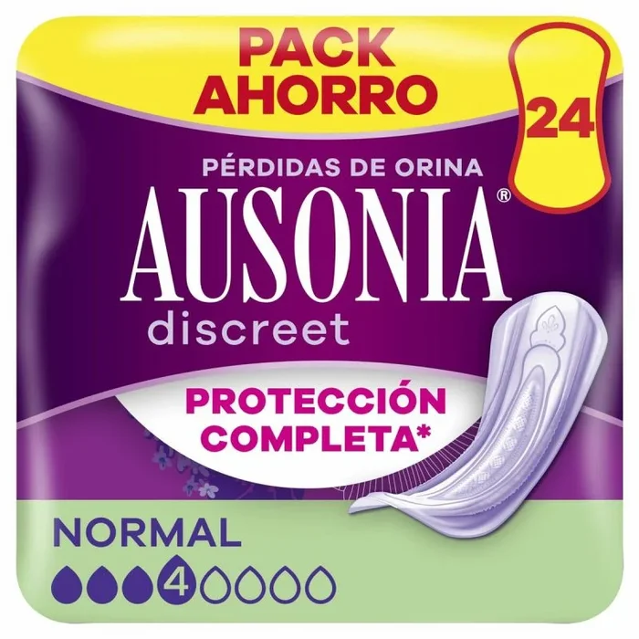 Ausonia Discreet Normal Compresas para Pérdidas de Orina – 24 unidades