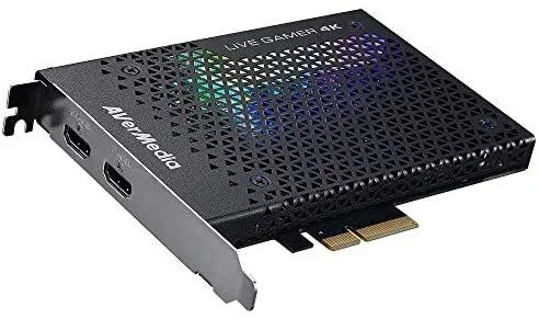 AVerMedia 4K Live Gamer GC573, 4Kp60 HDR, PCI-E, latencia ultra baja, compatible con Xbox, PS4 y PC con PowerDirector 15, Negro