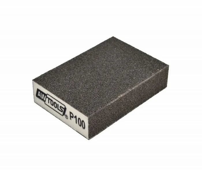AW, Piedra de lijado 100x70x25 mm P100, herramienta de lijado, ideal para madera, metal y plásticos, grano P100, para acabados finos y detallados, para carpintería y restauración, color metálico.