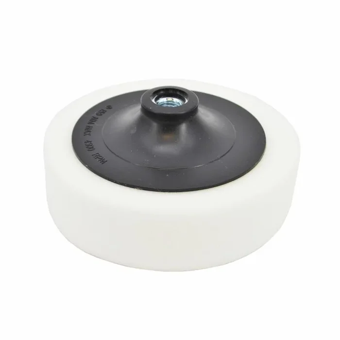 AWTOOLS, Disco pulidor 150 mm, esponja blanca M14, dura, herramienta de pulido y desbaste, ideal para metal, plástico y madera, para trabajos industriales, restauración y mantenimiento, color blanco.