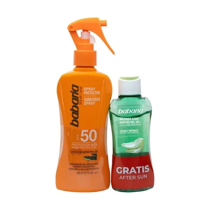 Babaria aloe spray protector spf50 200ml vaporizador + balsamo after sun