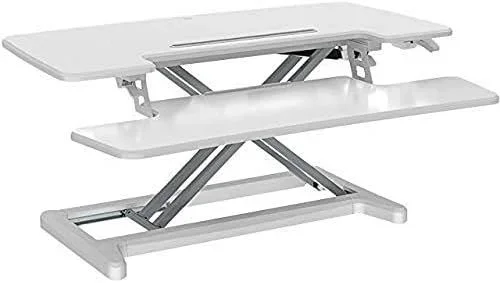 BakkerElkhuizen Adjustable Sit-Stand Desk Riser 2 Blanco Escritorio