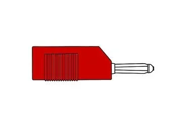 Banana 4mm conexión de cable longitudinal o transversal, conexión por tornillo / roja (bsb 20k)