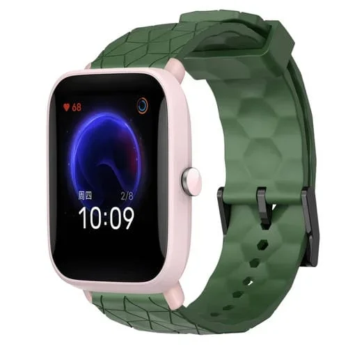 Banda de Reloj Amazfit Pop Pro 20mm Silicona Patrón de Fútbol (Verde Militar)