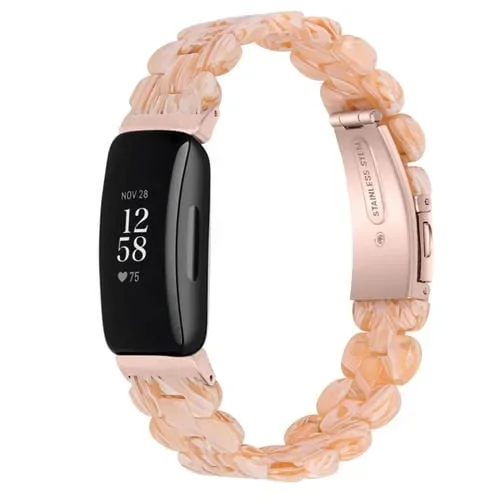 Banda de Reloj de Resina Ovalada para Fitbit Inspire 2 / Inspire (Seda Blanca)