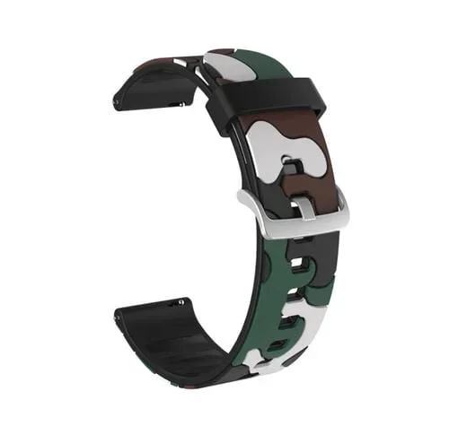 Banda de Reloj de Silicona Camuflaje Fitbit Hr Gen 4 Explorist de 20mm con Hebilla Plateada (3)