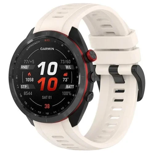 Banda de Reloj de Silicona Deportiva para Garmin Approach S70 42mm 20mm (Starlight)