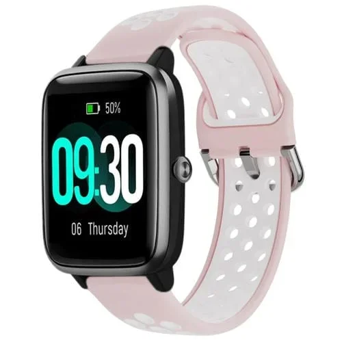 Banda de Reloj Deportivo Sw021 para Id205 19mm (Rosa+Blanco)