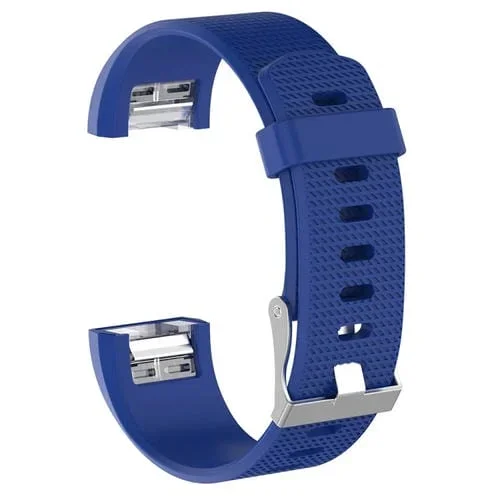 Banda de Reloj Fitbit Charge 2 Silicona Textura Común con Hebilla Tamaño L (Azul Oscuro)