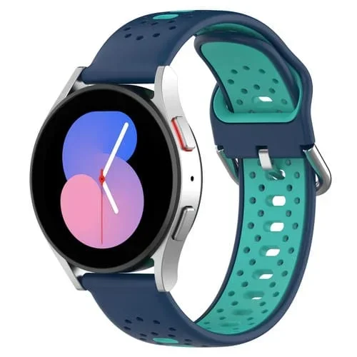 Banda de Reloj For Honor Magic Watch2 42mm 20mm Silicona Dos Colores Transpirable (Azul + Verde Azulado)