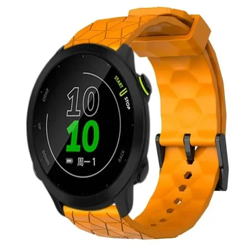 Banda de Reloj Garmin Forerunner 158 20mm Silicona Patrón de Fútbol (Amarillo)