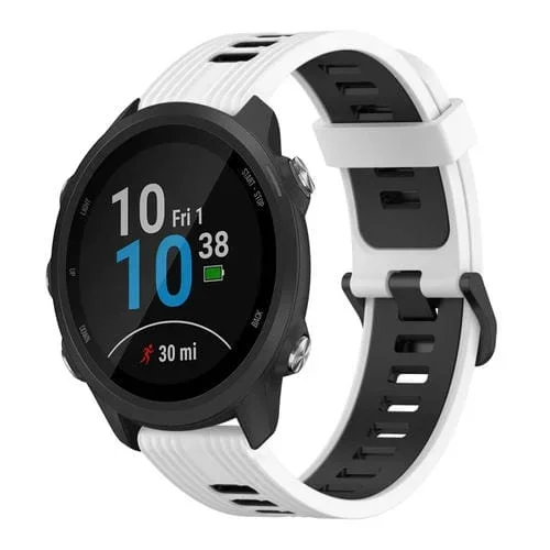 Banda de Reloj Garmin Forerunner 245 20mm silicona patrón vertical (Blanco+Negro)