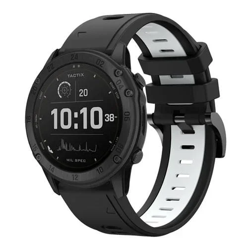 Banda de Reloj Garmin Tactix Delta 26mm silicona deportiva dos colores (Negro + Blanco)
