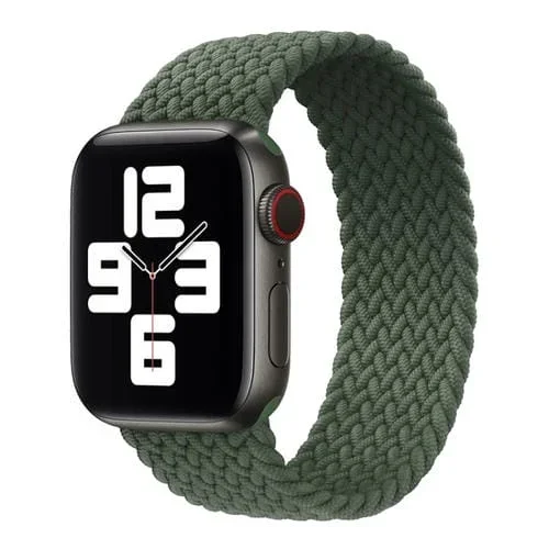 Banda de Reloj nylon trenzado Apple Watch Series 8 y 7 41mm y SE 2,6,5,4 40mm y 3,2,1 38mm (Verde Oliva Oscuro)