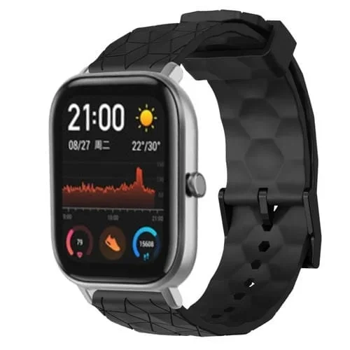 Banda de Reloj para Amazfit GTS 20mm Silicona Patrón de Fútbol (Negro)