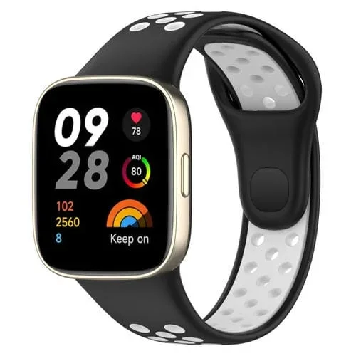 Banda de Reloj para Redmi Watch 3 Lite Sports Silicona Dos Colores (Negro + Blanco)