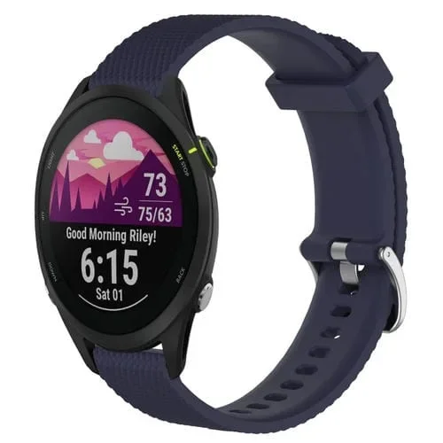 Banda de Reloj Silicona Garmin Forerunner 255 Music 22mm Textura Diamante (Azul Medianoche)