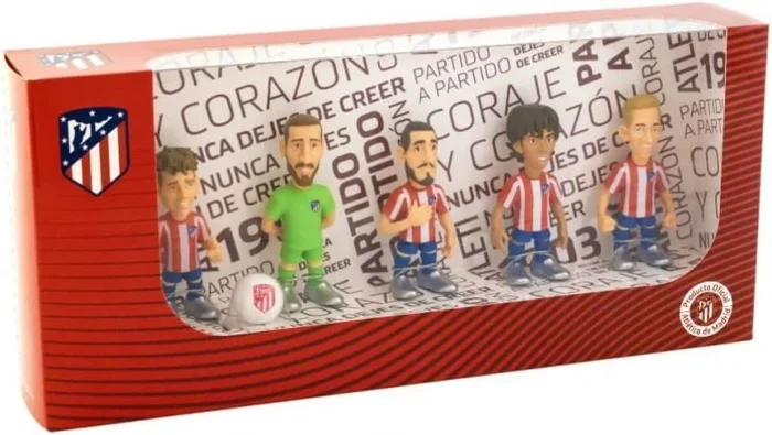 Bandai – Minix Pack 5 Figuras de Jugadores de Atlético de Madrid, 7 cm