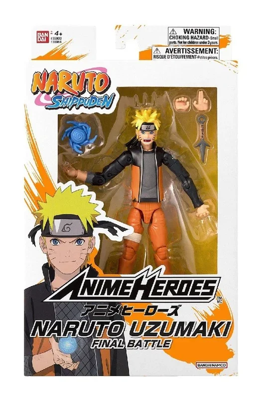 BANDAI Anime Heroes Naruto – Uzumaki Naruto Final Battle Action Figure (36964)