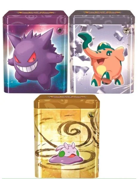 BANDAI Juego de Cartas Pokémon TCG: Stacking Tins Q1 2024 Assort Escarlata y Purpura: Caja Metalica (Español), Juego de Cartas Pokémon: Emprende Tu Viaje como Entrenador, PC50468 Multicolor