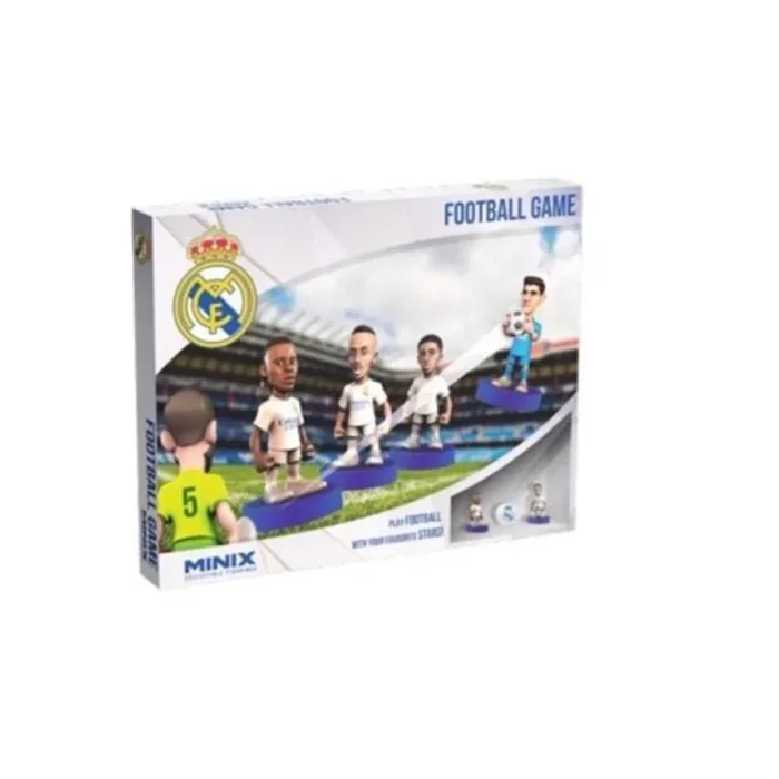 BANDAI, Minix Collectible Figurines, Juego de fútbol Real Madrid, Juego con 5 Jugadores, Recrea los Mejores Momentos del Fútbol, Idea de Regalo para Niños y Adultos, Fans de fútbol (MN17386)