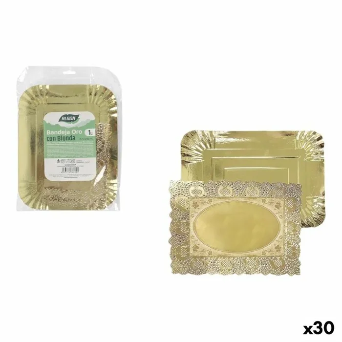 Bandeja de aperitivos algon rectangular 22 x 28 cm (30 unidades)