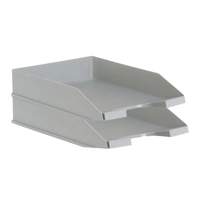 Bandejas apilables archivo 2000 740 gs para hojas/ 2 unidades/ gris
