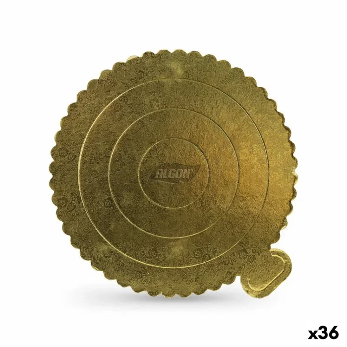 Base para pastel algon dorado 30 x 30 cm (36 unidades)