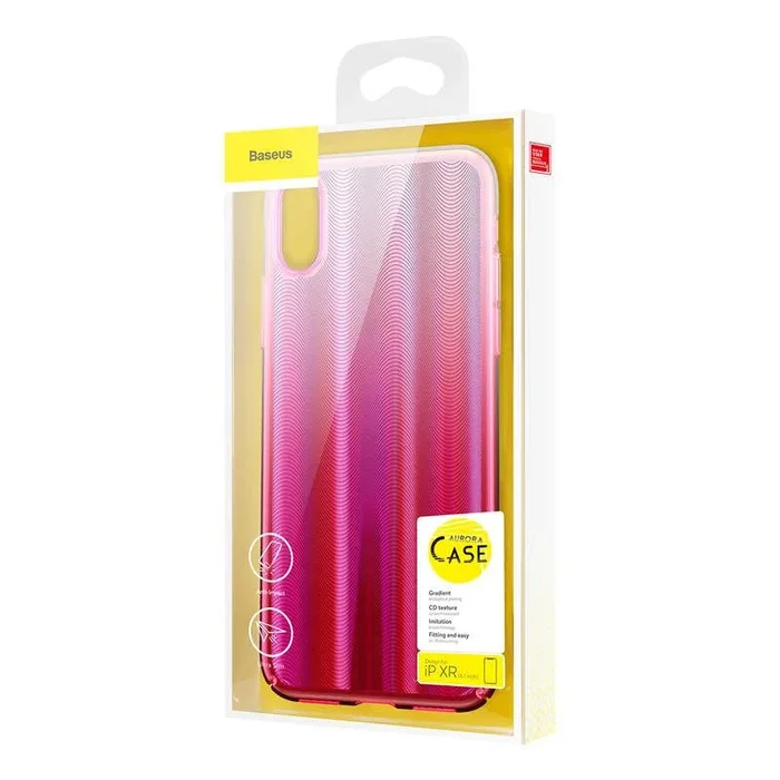 Baseus Funda para iPhone X/XS/XR/XS MAX Aurora – Protección contra Golpes, Duradera, Bumper de protección contra caídas, con un diseño de gradiente Luxury camaleonico (iPhone XR, Rosa)