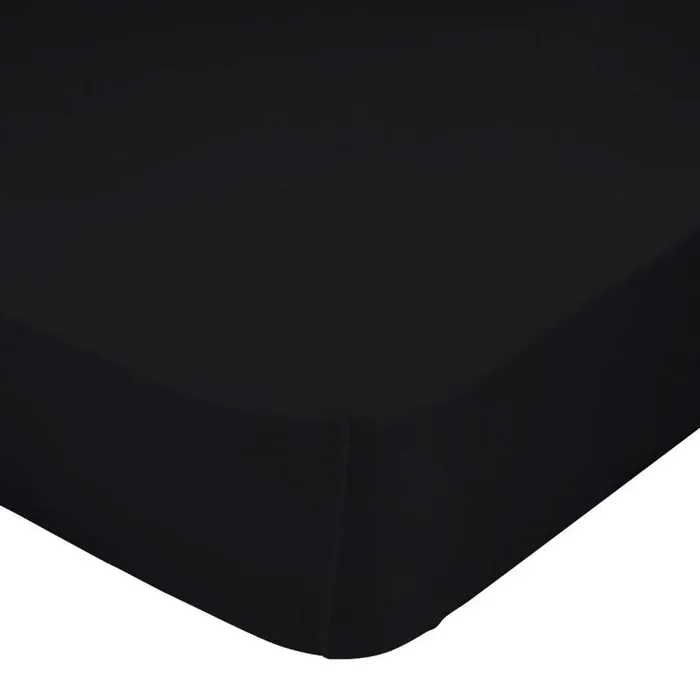 Basic Bajera Negro Negro, 200x200x32 cm (Cama 200), 100% Algodón, Calidad de 150