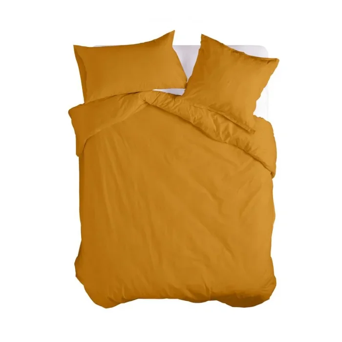 Basic Funda nórdica Mostaza Mostaza, 155×220 cm (Cama 80/90), 100% Algodón, Calidad de 150