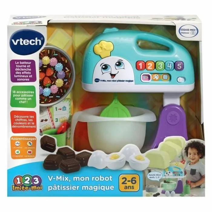 Batidora de juguete vtech v-mix, mon robot pâtissier magique