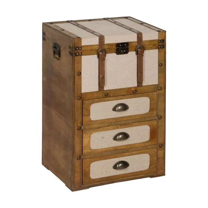 Baúl Marrón Beige Poliéster Madera de álamo 46 x 36 x 71 cm – Marca: BigBuy Home – EAN: 8445146133533