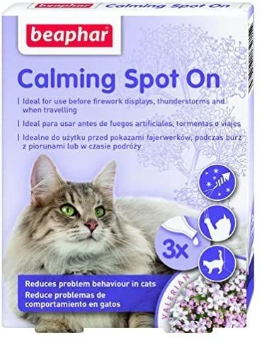 Beaphar 3 Pipetas Spot On Calming para Gatos 0,4 Ml 25 g, Negro