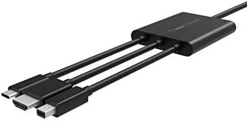 Belkin B2B169 adaptador de cable de vídeo 24 m HDMI + USB Mini DisplayPort Negro