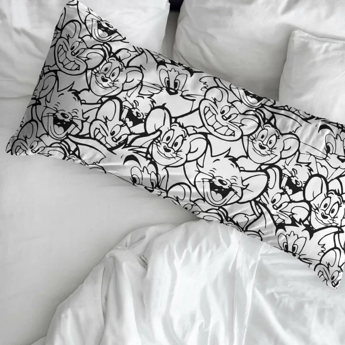 BELUM | Funda de Almohada 100% algodón Tom & Jerry BN Cama de 90 cm, Funda de Almohada Suave, Funda de Almohada de Varios tamaños