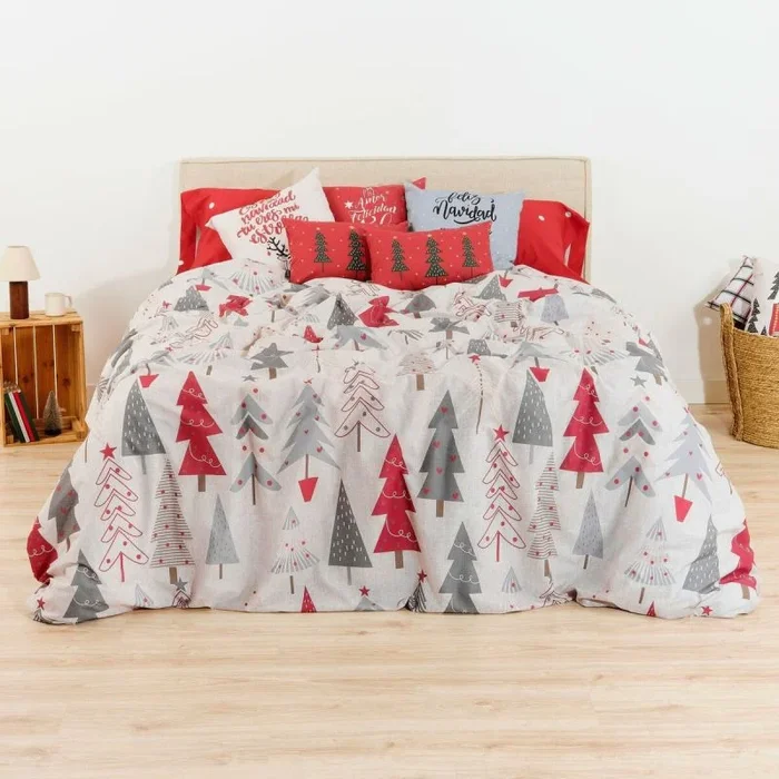 BELUM | Funda nórdica Navidad 50% algodón – 50% poliéster, Funda nórdica con Botones Laponia 6 140×200