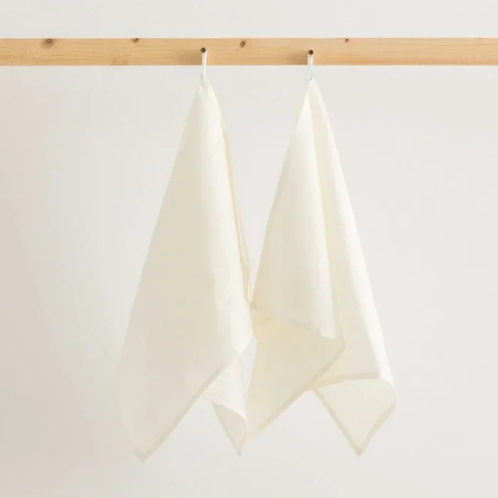 Belum | Pack 2 Paño de Cocina Lavable a máquina 100% Lino | Pack 2 Trapos de Cocina 45×70 Lino100% | Pack 2 Toallas de Cocina Reutilizables (Natural)