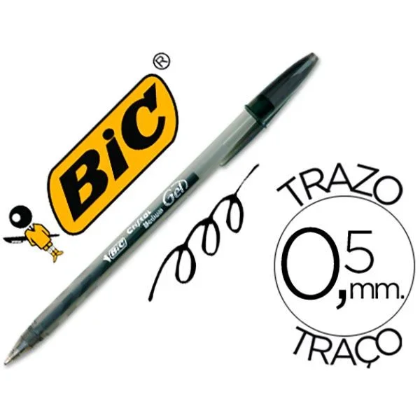 BIC 919235 bolígrafo de gel Bolígrafo de gel con tapa Negro 20 pieza(s)
