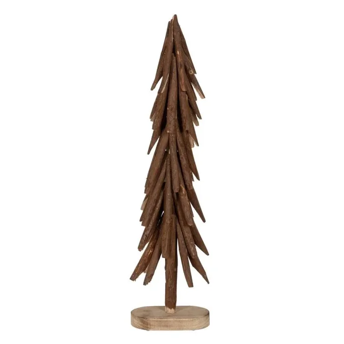 BigBuy Christmas Árbol de Navidad Marrón Madera de Paulonia 34 x 20 x 108 cm