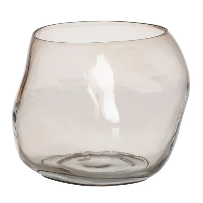 BigBuy Home Jarrón Taupé Cristal 18 x 18 x 14,5 cm