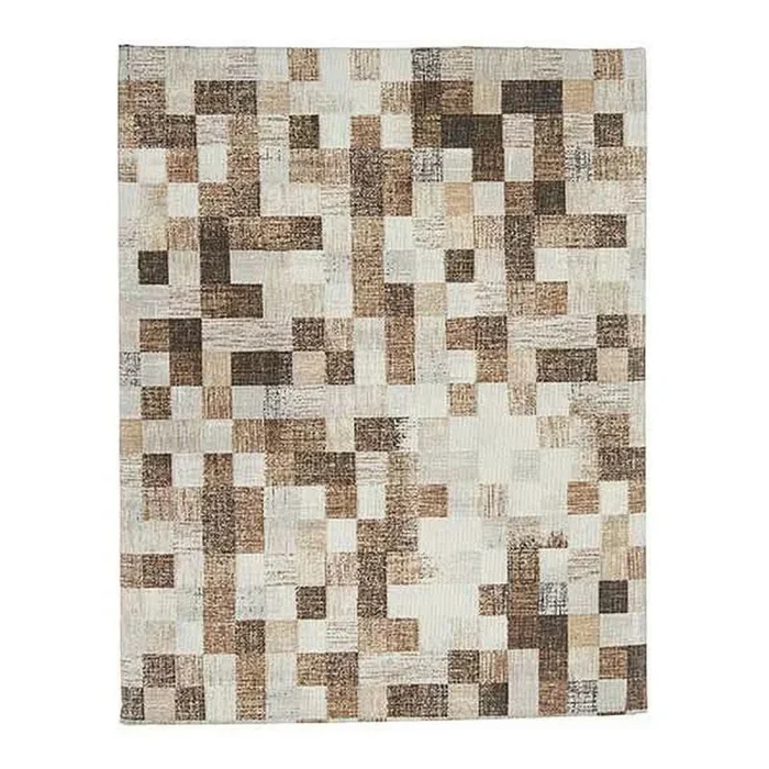 BigBuy Home Mantel Cuadrados Loneta Beige (140 x 180 cm)