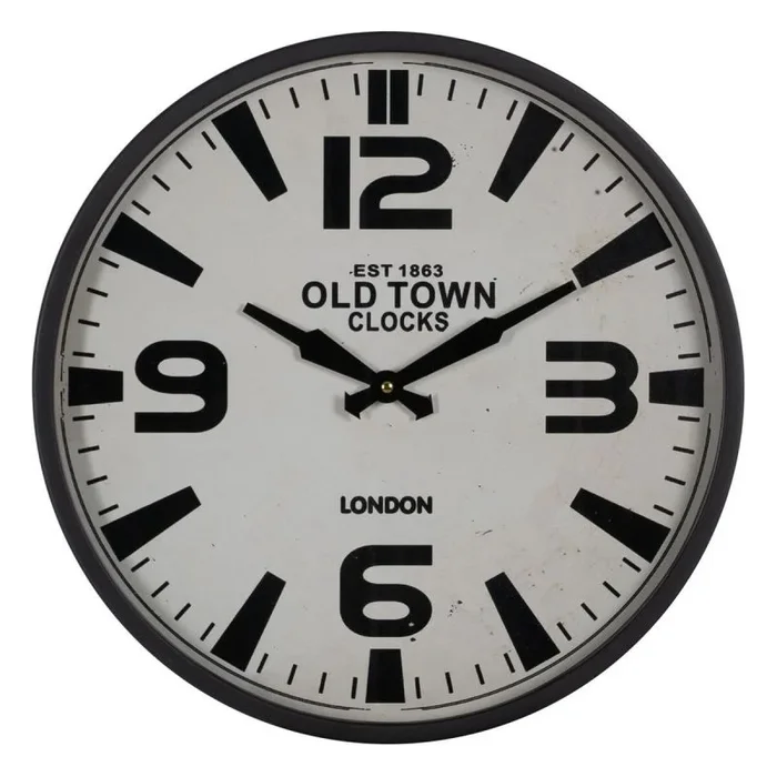BigBuy Home Reloj de Pared Blanco Negro Hierro 46 x 46 x 6 cm