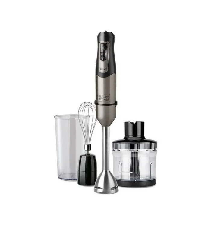 Black & Decker BXHBA1200E Batidora de inmersión 1200 W Negro, Transparente